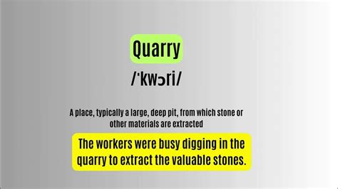 How to pronounce QUARRY in English .